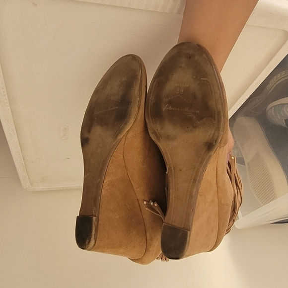 Bershka Fringe Wedge Ankle Boots Size 38 - Picture 14 of 16